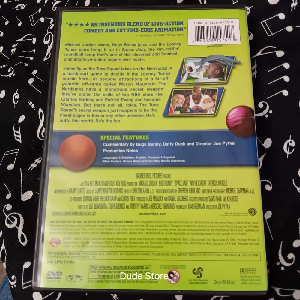 Space Jam - Bugs Bunny - Michael Jordan - Widescreen - Rated PG - 2003 DVD - Picture 3 of 3